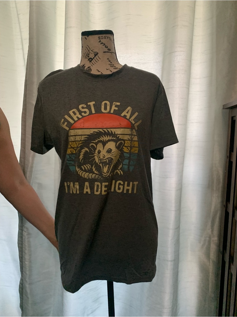 Graphic Opossum Tee - Dark Gray